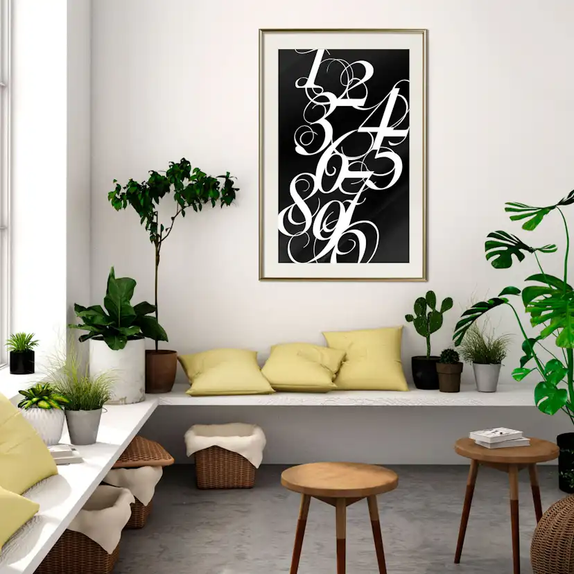 Poster Artgeist Affisch Calligraphy of Numbers