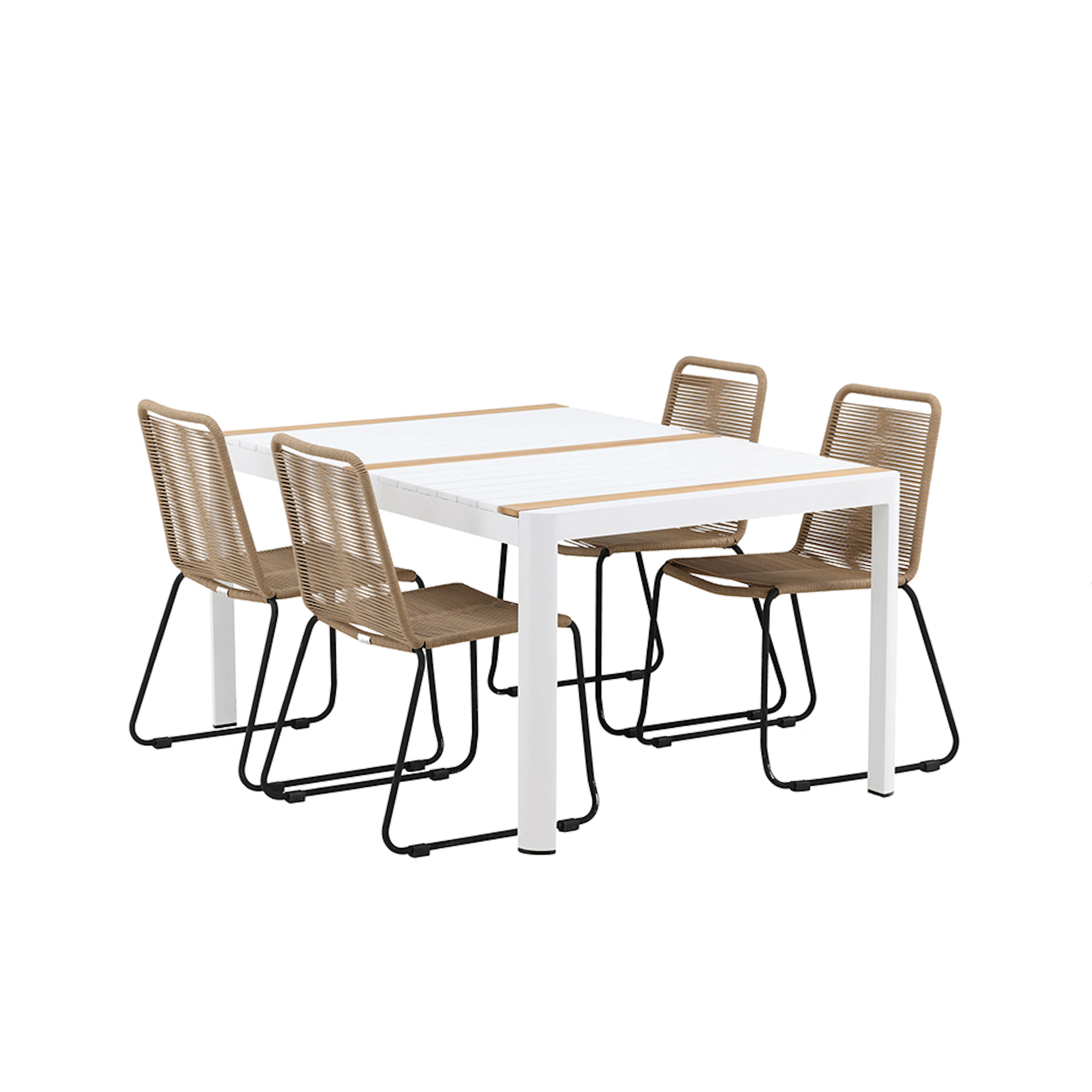 Togo - Dining Table- White / Teak - Allu / Teak - 150*100 _1 Svart, Natur, Vit