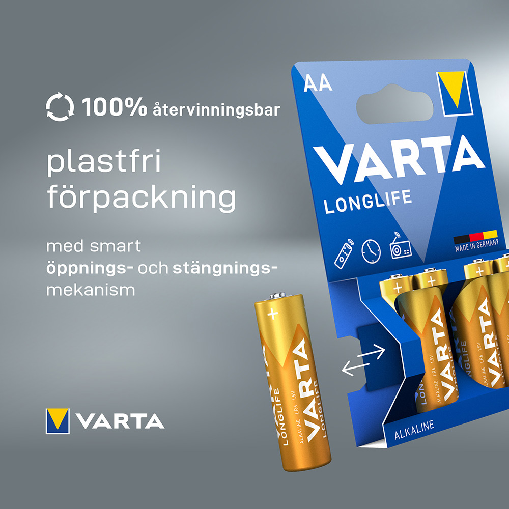 Batteri VARTA Alkaliska Longlife LR6/AA 10-Pack