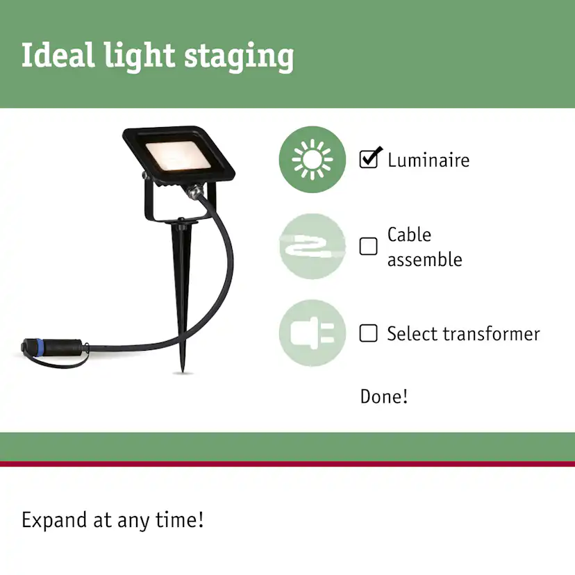 Spotlight Paulmann Flood Plug & Shine LED IP65 24V Bredd: 103 mm