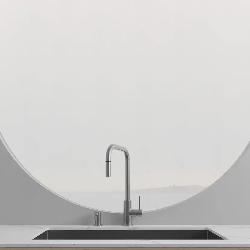 Köksblandare Scandtap Steel Accent Square med Utdragbar Pip