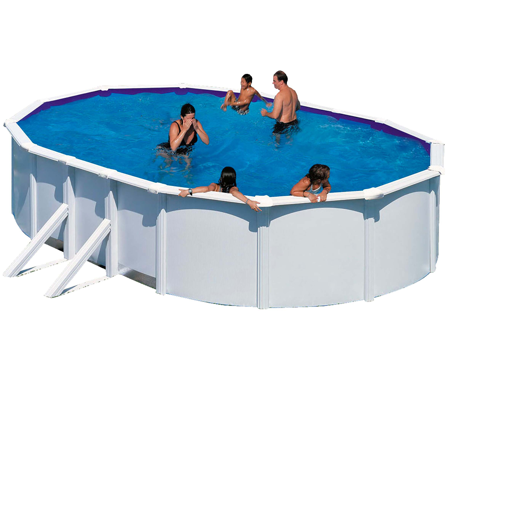 Basic Pool Oval 610 x 375 x 120 cm, Vit Mått: 610 x 375 cm, Djup: 120 cm, Färg: Vit