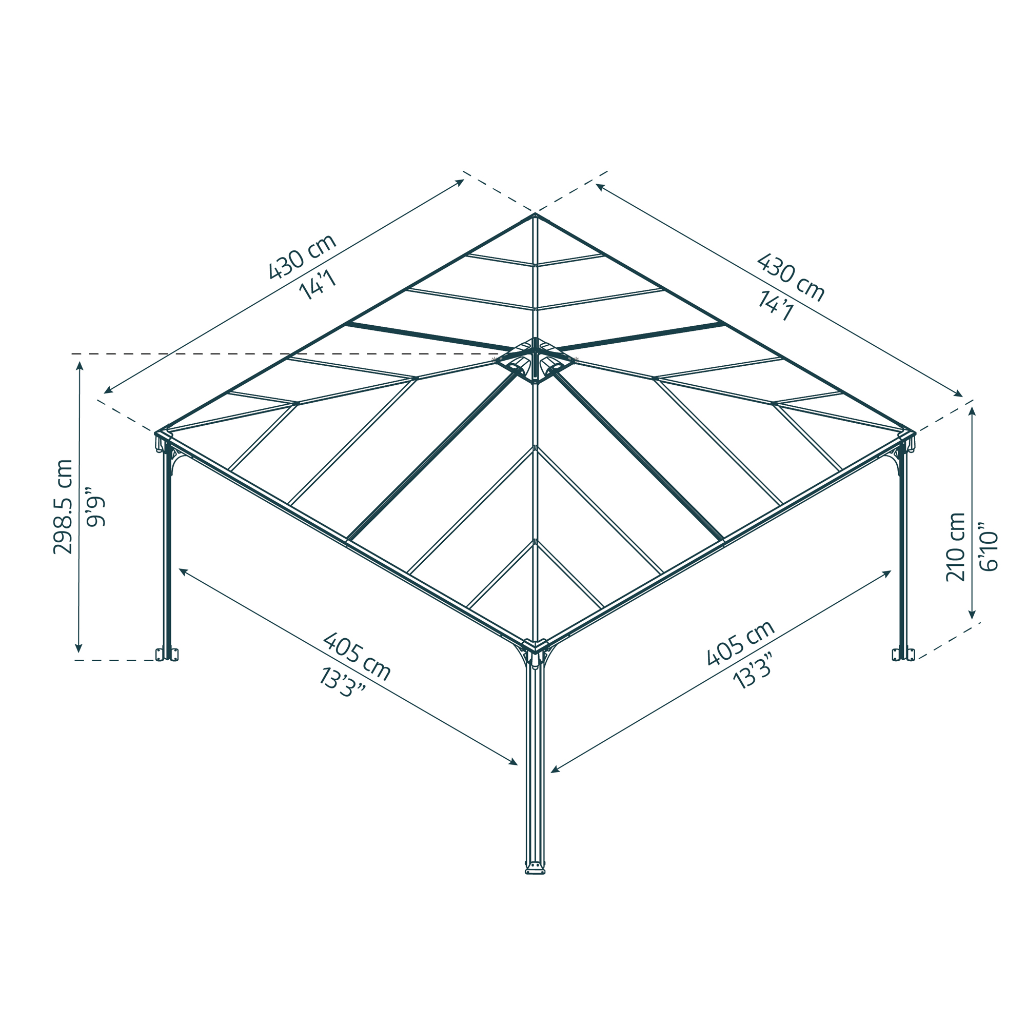 Paviljong Canopia by Palram Milano med Stabil Aluminiumprofil och Polykarbonattak