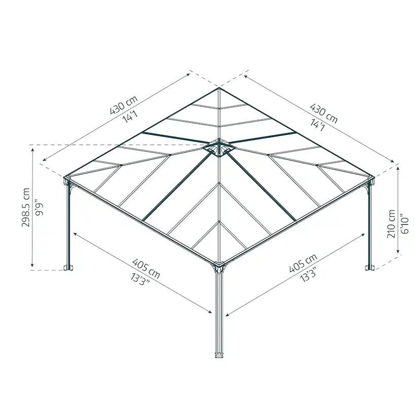 Paviljong Canopia by Palram Milano med Stabil Aluminiumprofil och Polykarbonattak