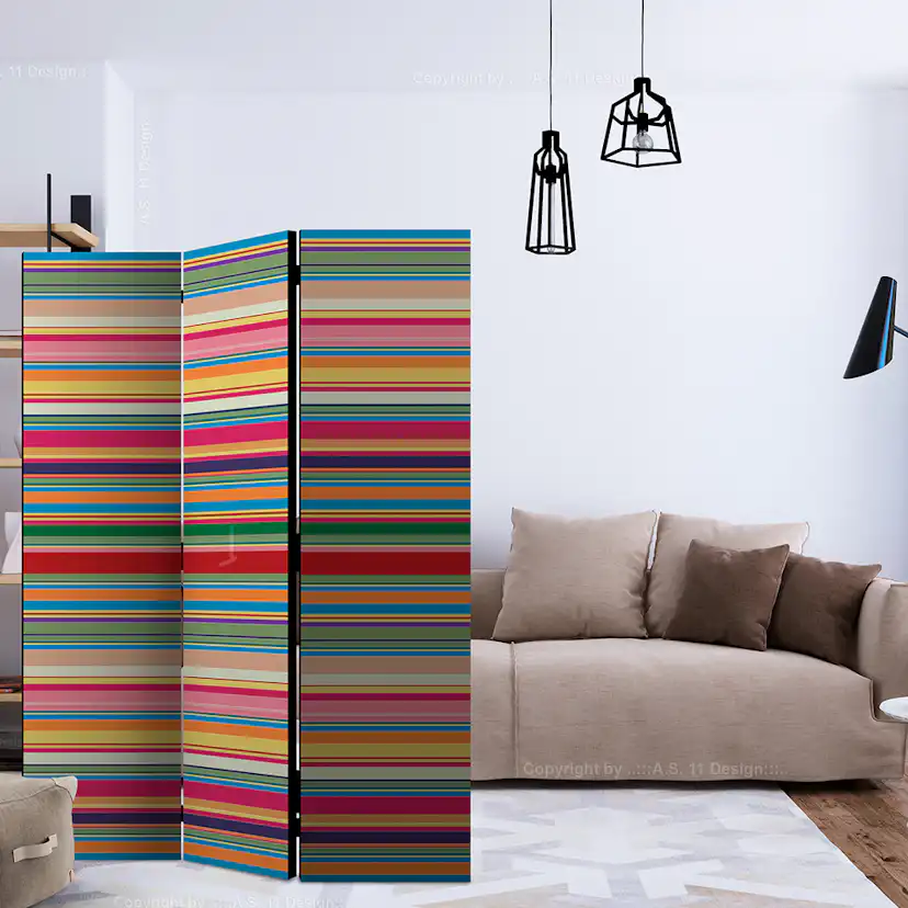 Rumsavdelare Skärmvägg Arkiio Subdued Stripes 135x172 cm