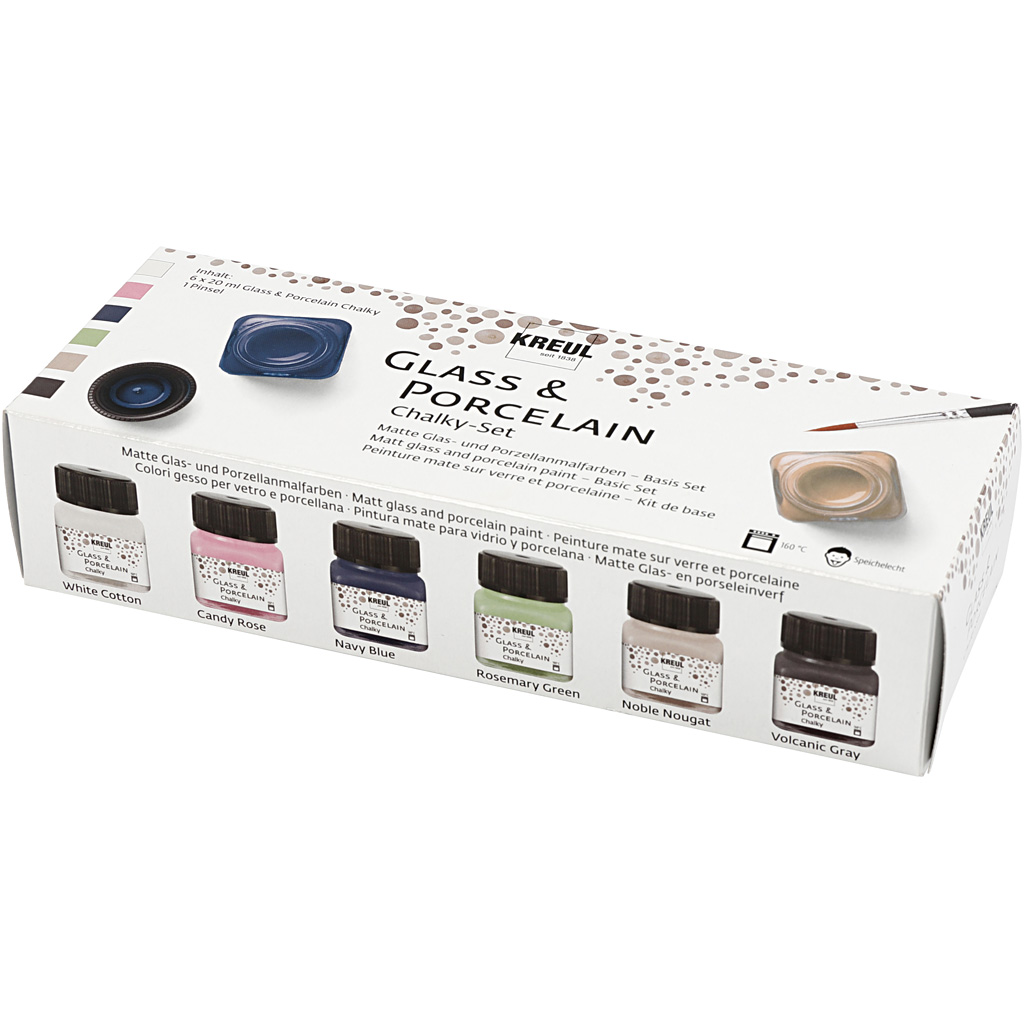 Glas- och Porslinsfärg Creativ Company Mixade Chalky Färger 6x20 ml/1 Förp