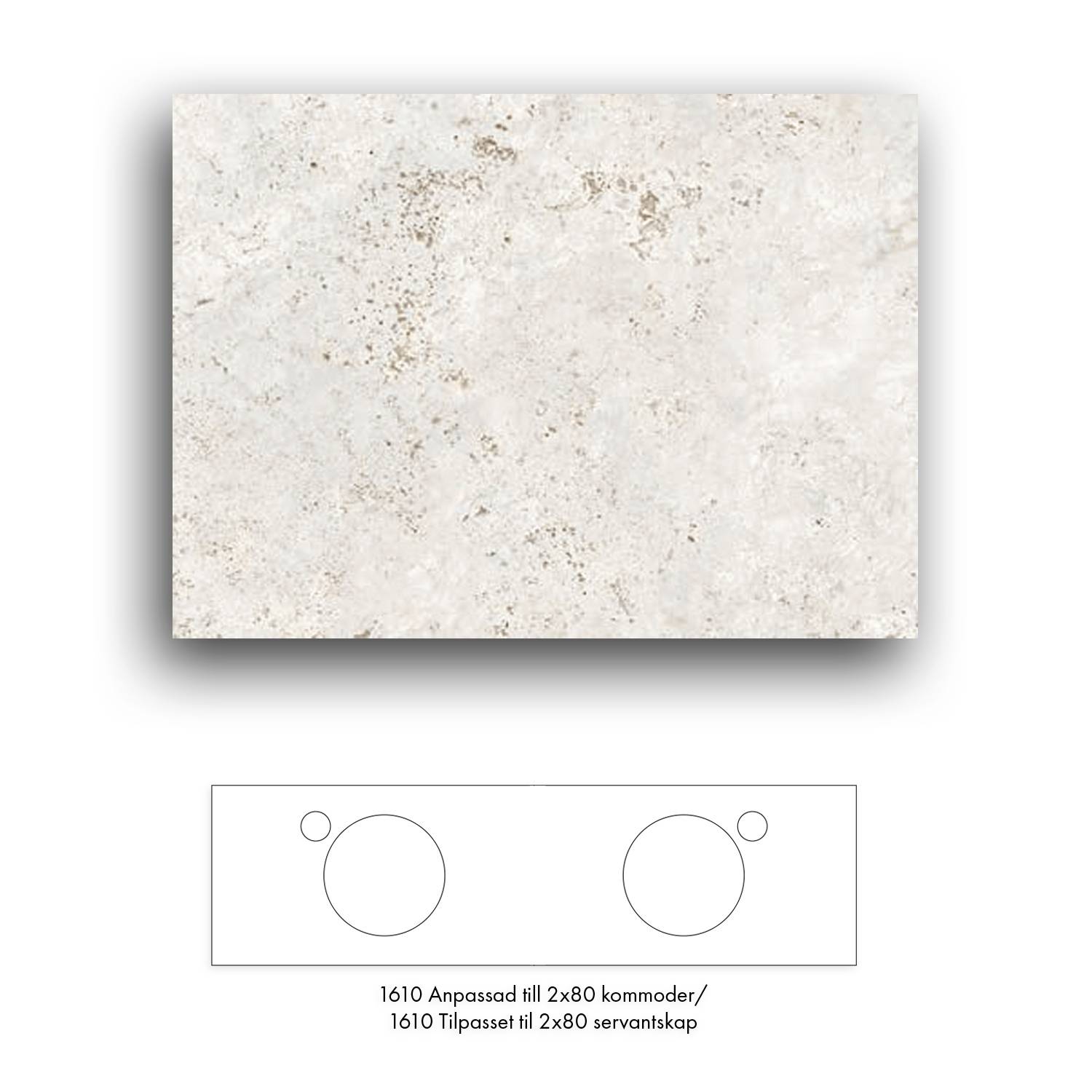 Bänkskiva Macro Design Crown+ Dekton  1610 till Tvättställsskåp Crown