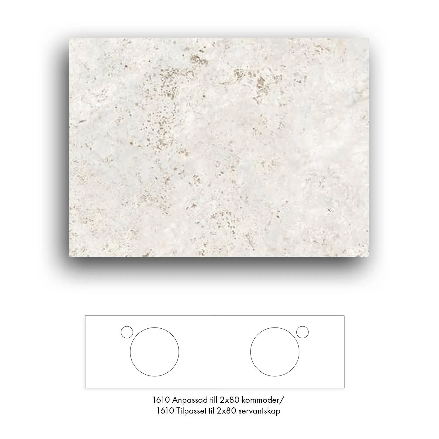 Bänkskiva Macro Design Crown+ Dekton 1610 till Tvättställsskåp Crown