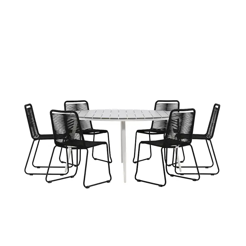 Matgrupp Utomhus Venture Home Break Ø150 cm med 6 Lindos Trädgårdsstolar
