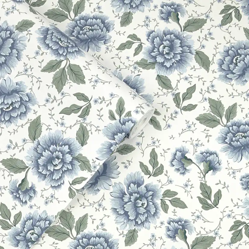 Tapet Laura Ashley Pickworth Posy Pale Seaspray Blå 122747