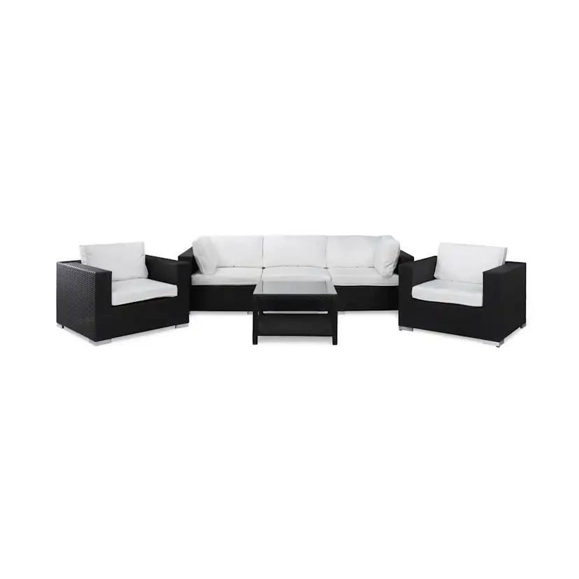 Loungegrupp Comfort Garden Bahamas 3-sits med 2 Fåtöljer och Bord 75x75 Utomhus