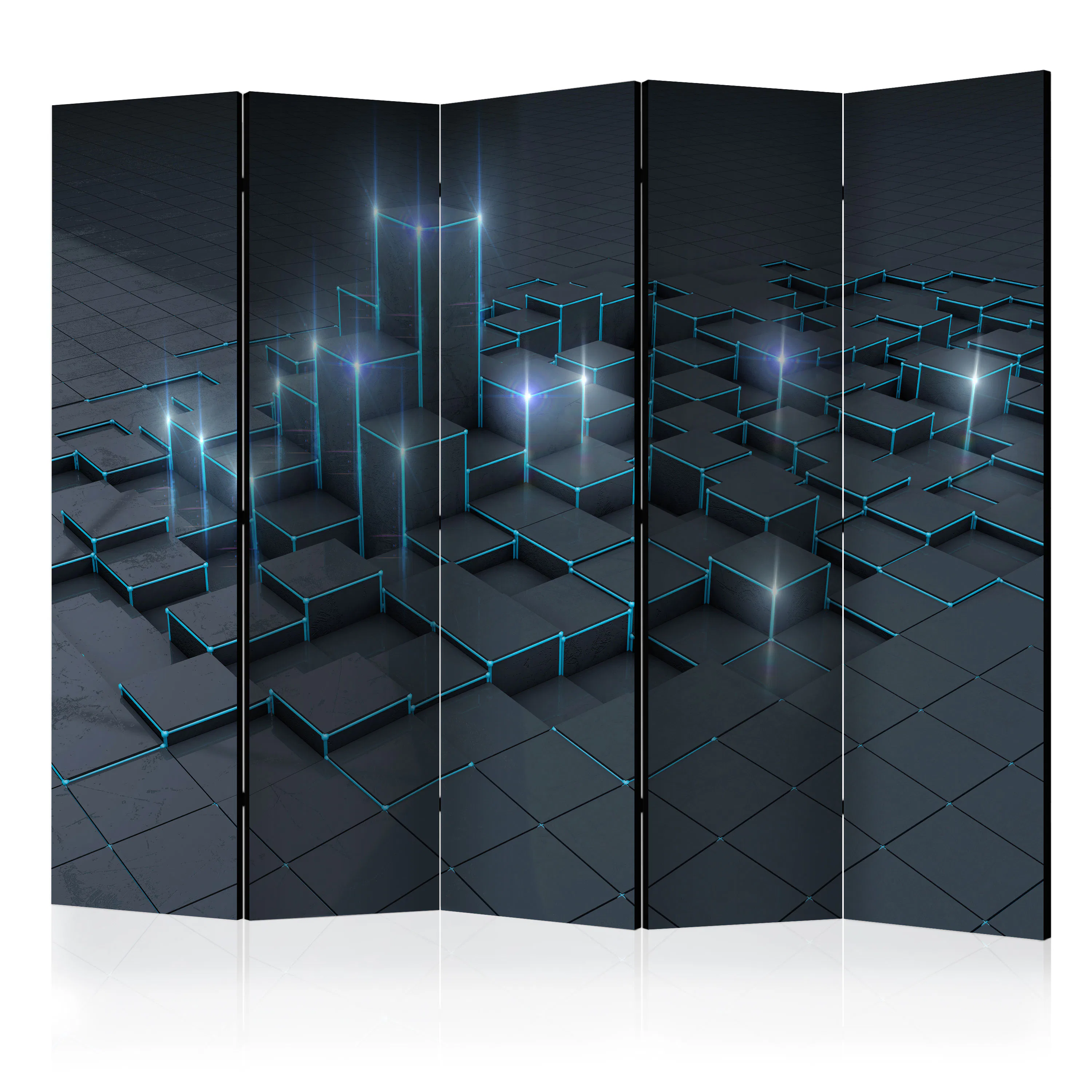 Rumsavdelare Skärmvägg Arkiio Black City II 225x172 cm