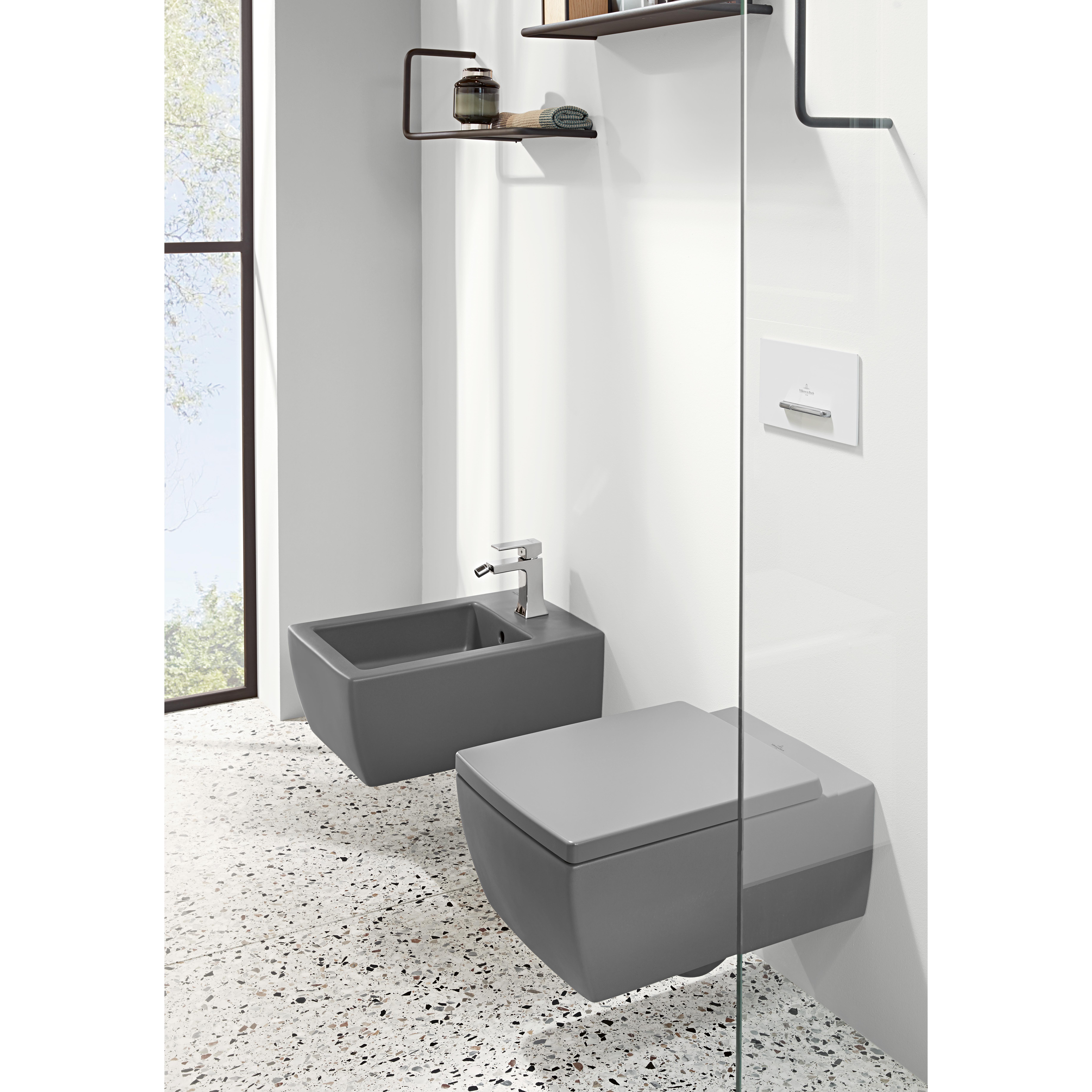 Spolknapp Villeroy & Boch ViConnect installationssystemen 92 Mattvit