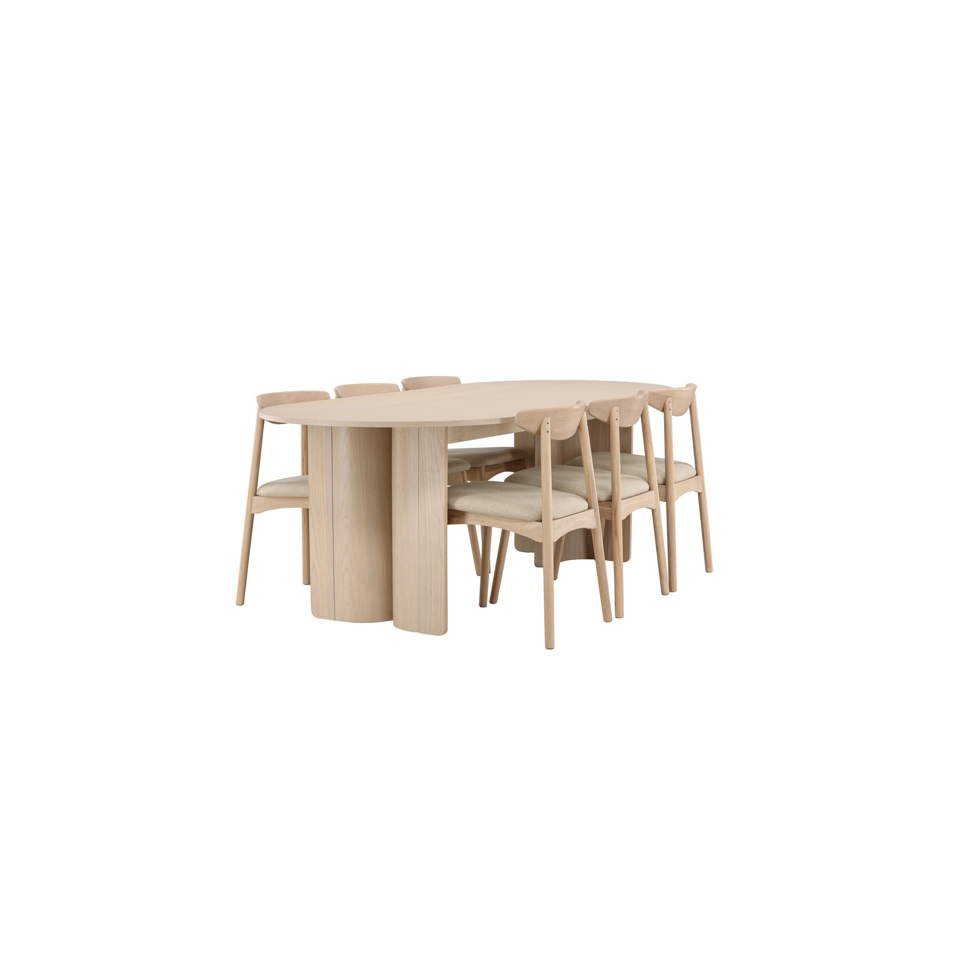 Matgrupp Venture Home Tyresö Matbord 220x100 cm med 6st Ven Matstolar