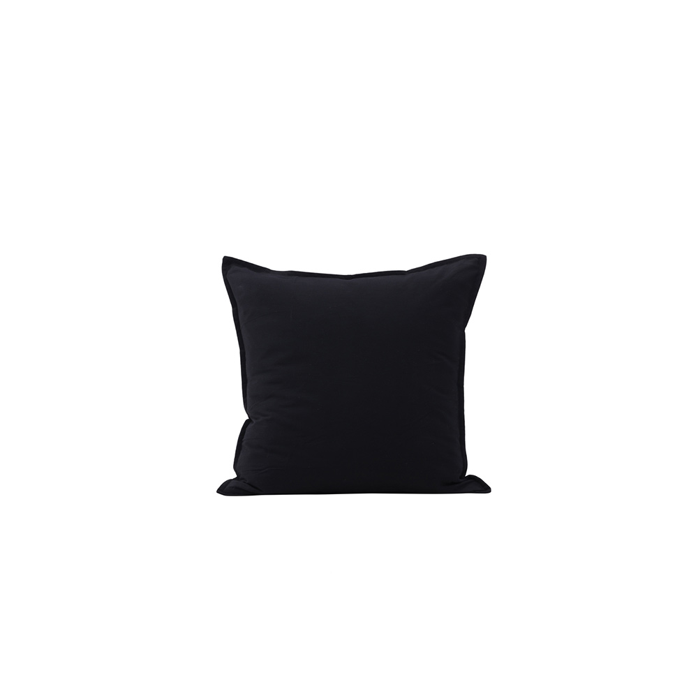 Ronja Cushion Cover Washed Cotton - Black Svart