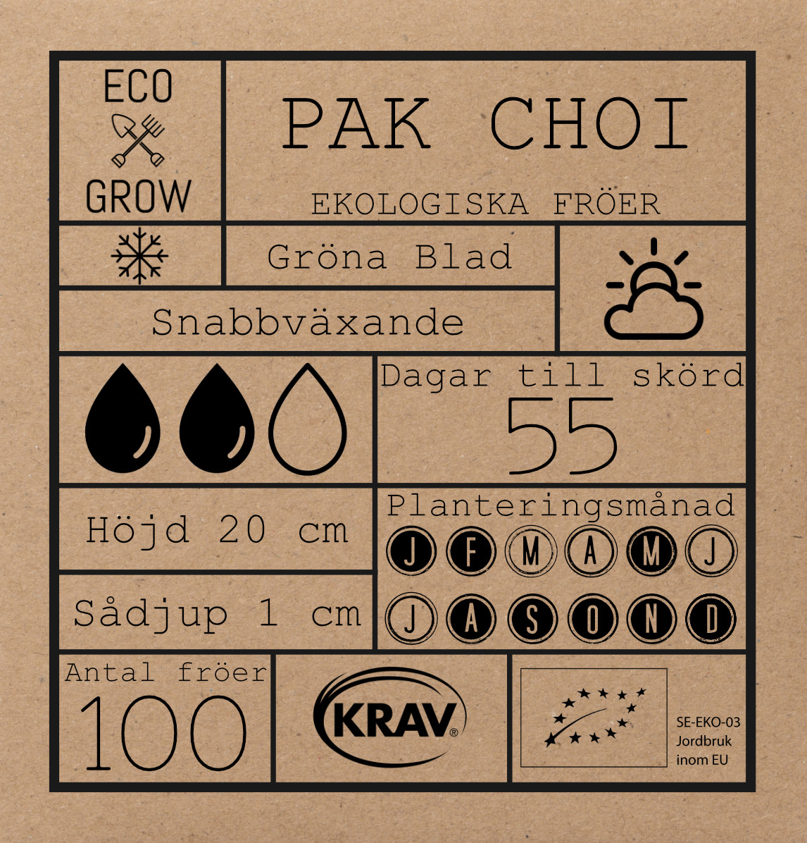 Fröpåse Eco Grow Pak Choi