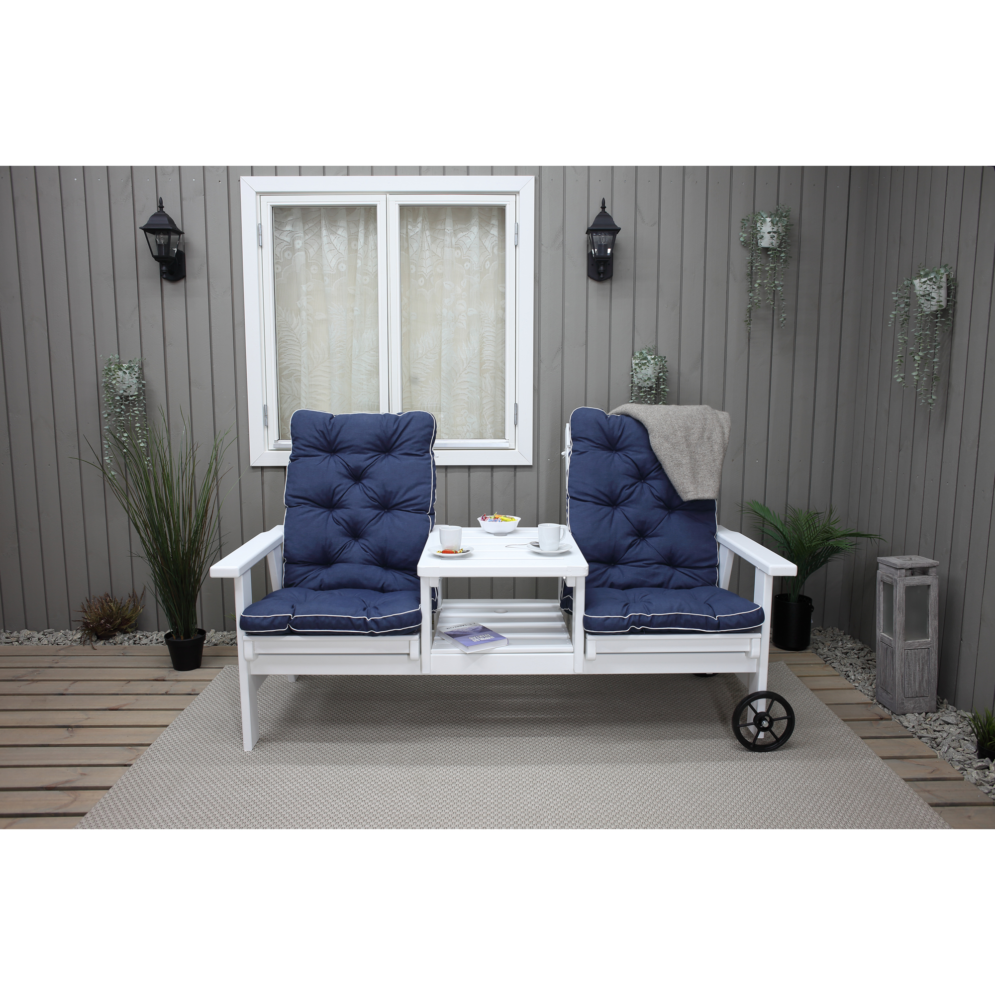 MALMÖ high-back cushion, blue, 2-pack Blå