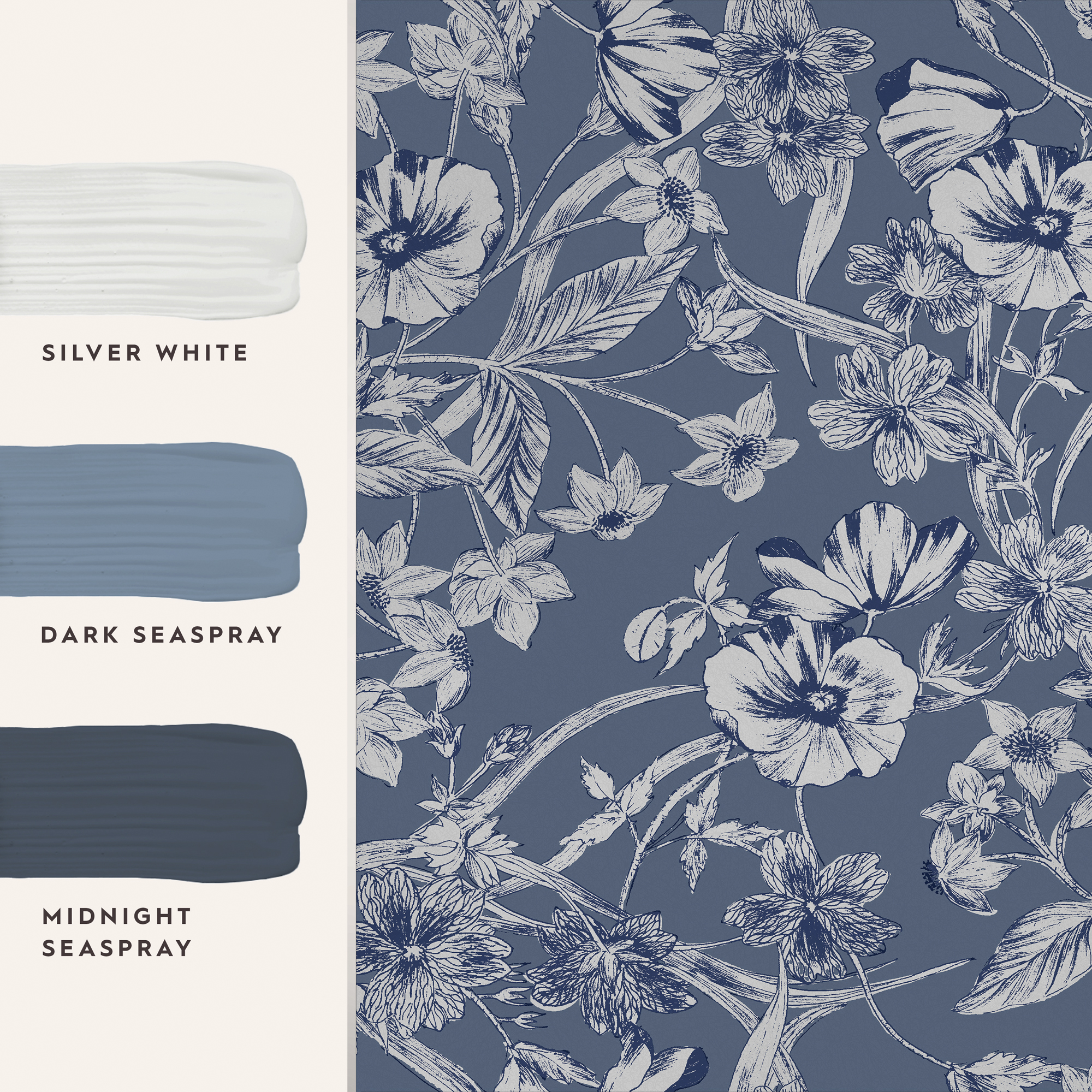 Tapet Laura Ashley Summerhill Midnight Blå 118486