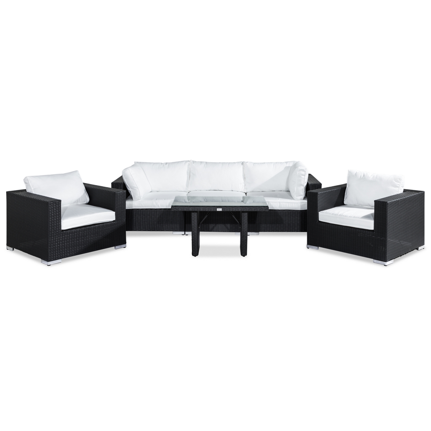 Loungegrupp Comfort Garden Bahamas 3-sits med 2 Fåtöljer och Soffbord 100x60 Utomhus