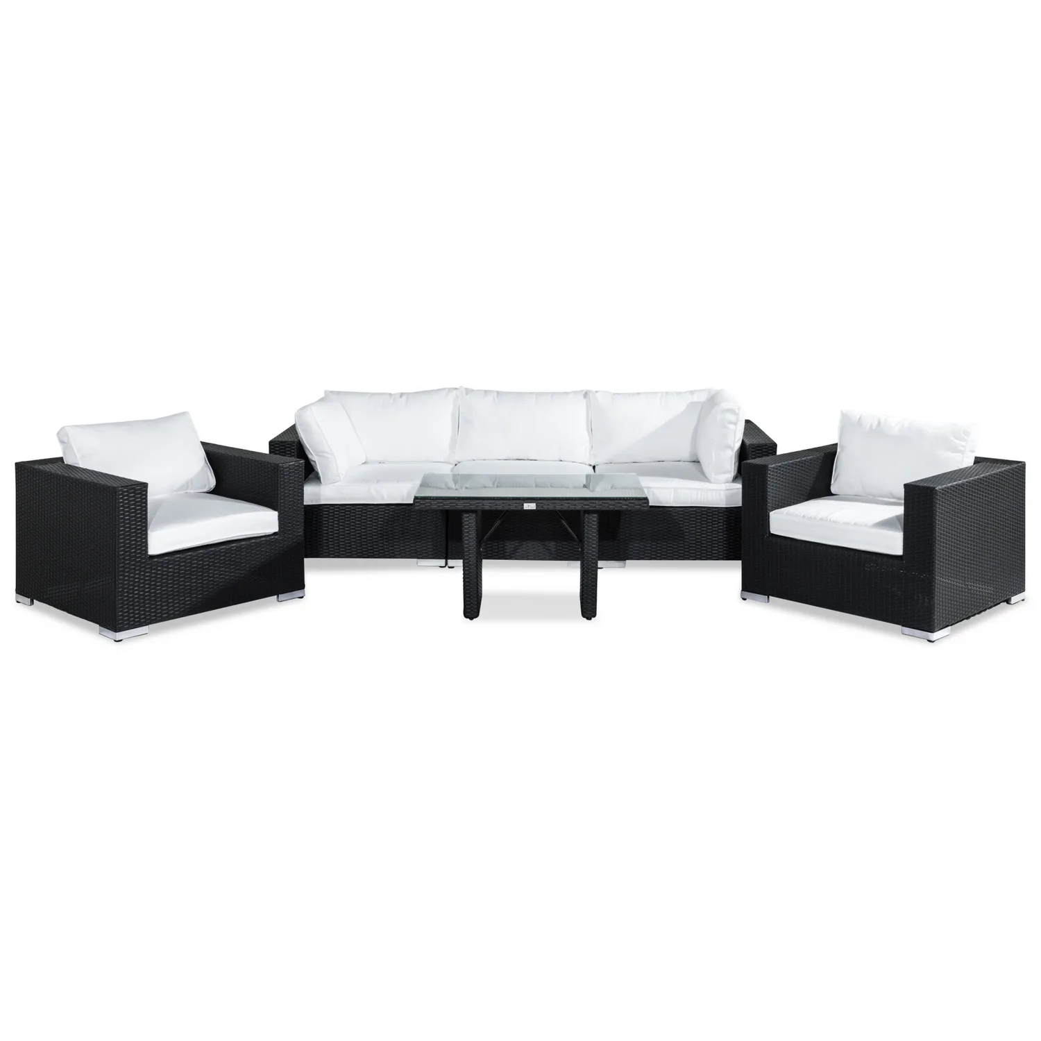 Loungegrupp Comfort Garden Bahamas 3-sits med 2 Fåtöljer och Soffbord 100x60 Utomhus
