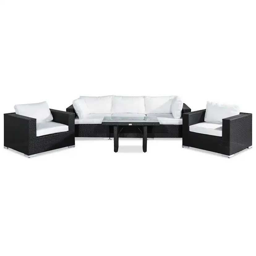 Loungegrupp Comfort Garden Bahamas 3-sits med 2 Fåtöljer och Soffbord 100x60 Utomhus