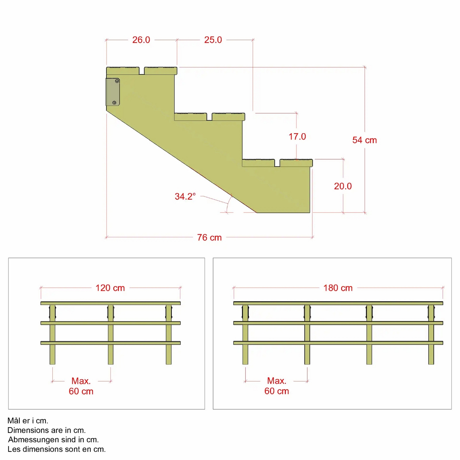 Terrasstrappa PLUS 34,2-180 Grader 5462