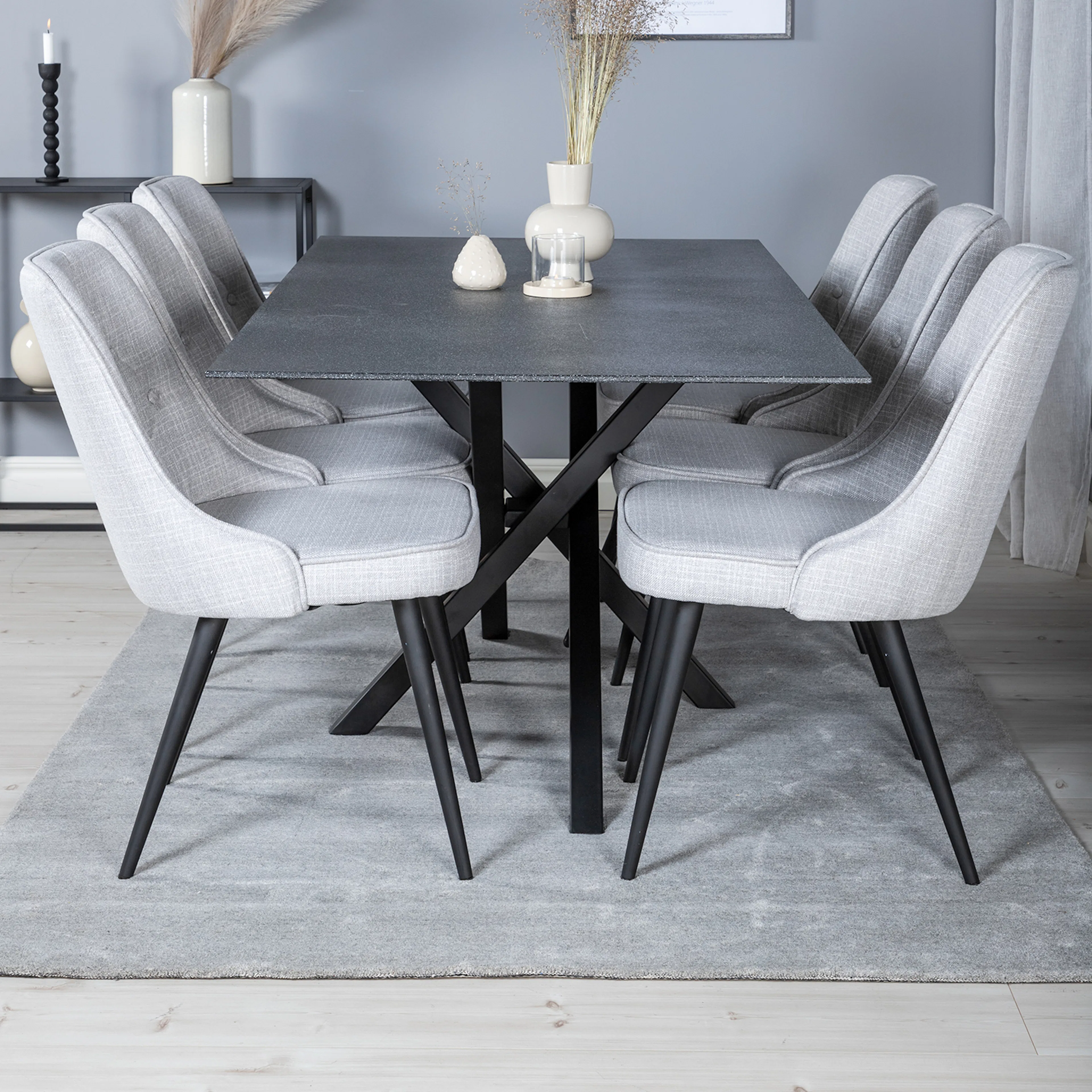 Matgrupp Venture Home Piata med 6 Vera Stolar Polyestertyg