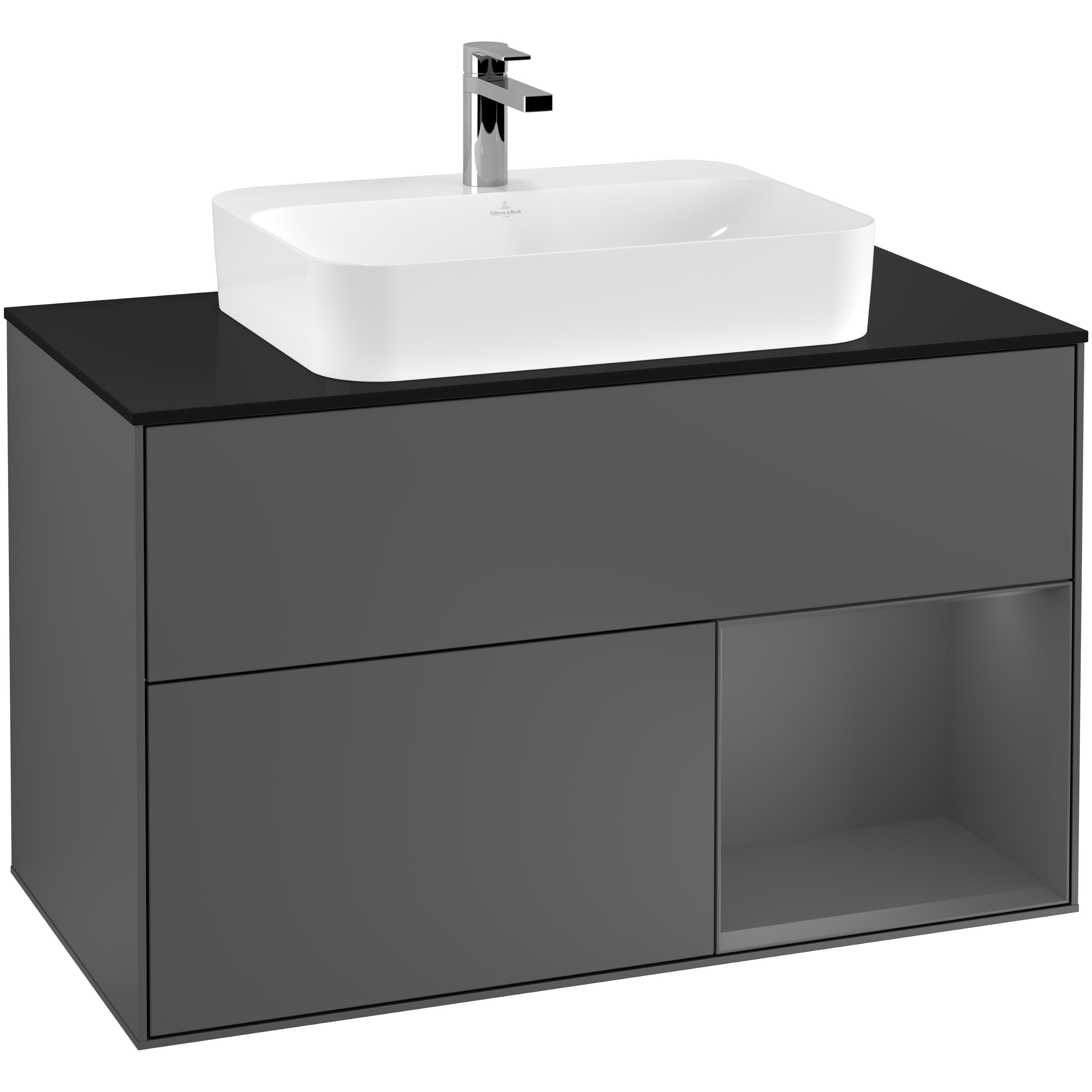 Tvättställsskåp Villeroy & Boch Finion med 2 Lådor Hylla och Bänkskiva för Ytmonterat Tvättställ