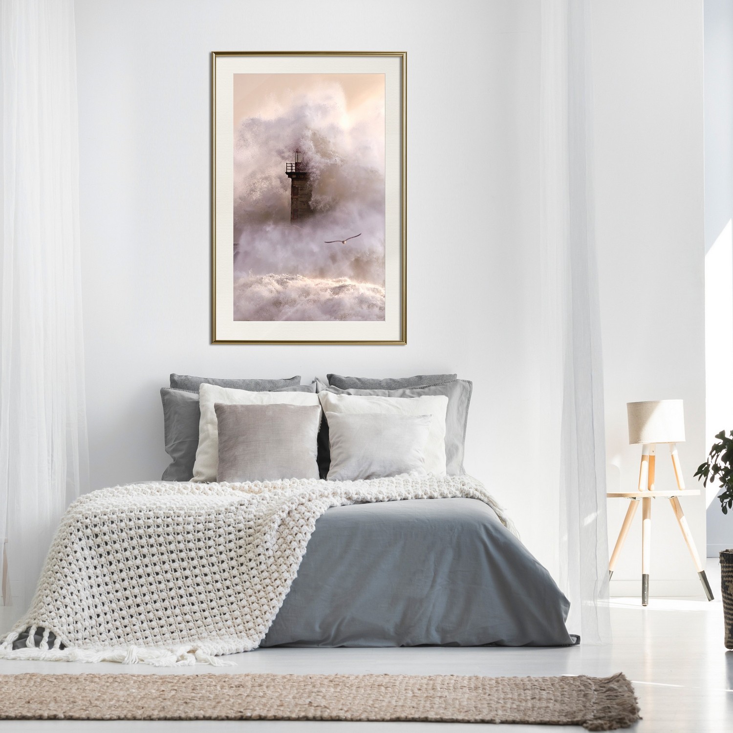 Affisch - Storm [Poster] 30x45 Guld ram med passepartout, 30x45 cm