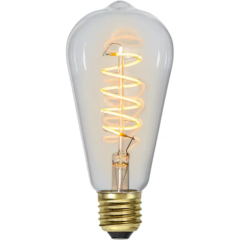 LED-lampa Star Trading E27 ST64 Decoled Spiral Klar 3-step Memory Dimbar 4W