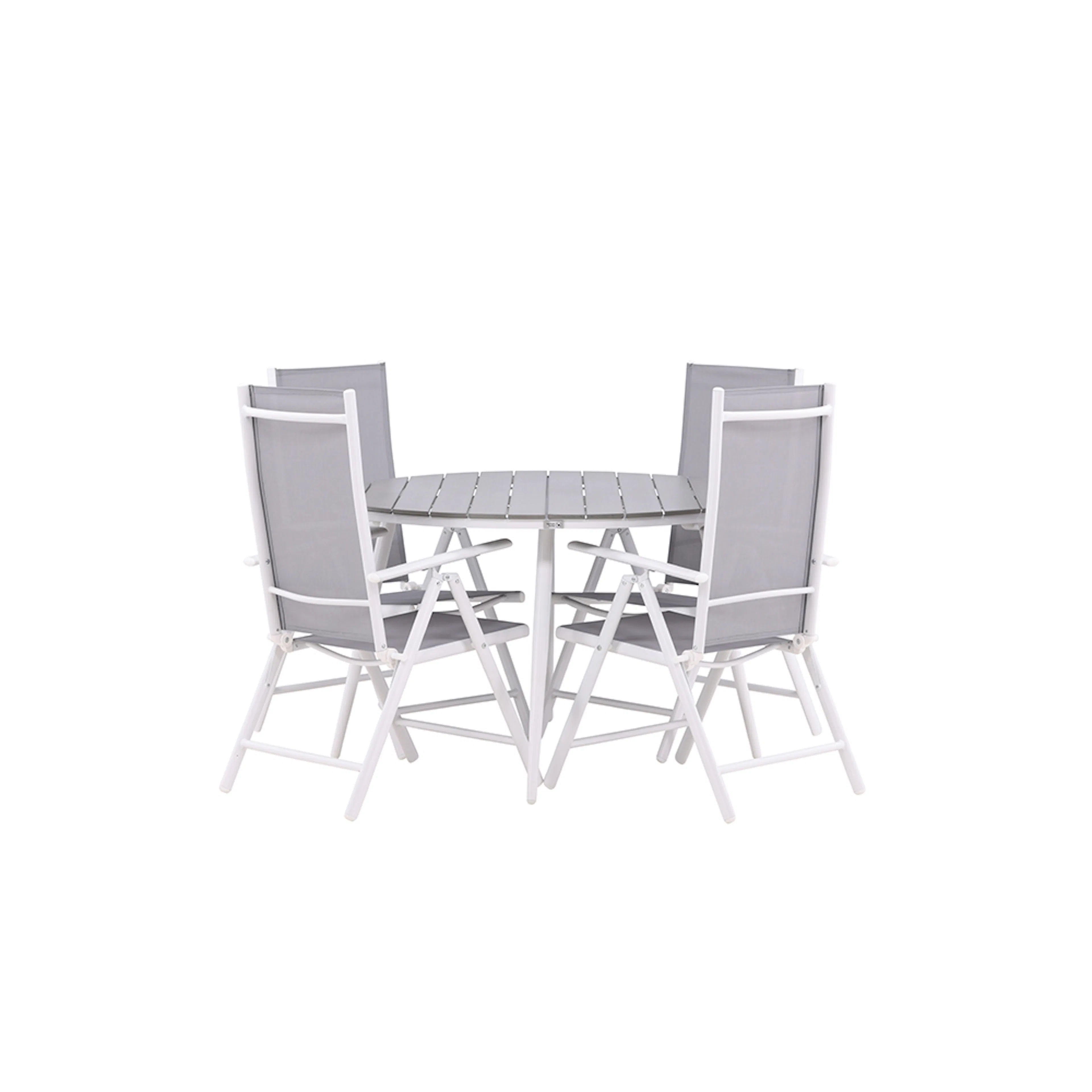 Break - Dining Table Round- White / Grey - Alu / Aintwood - Grå/Vit