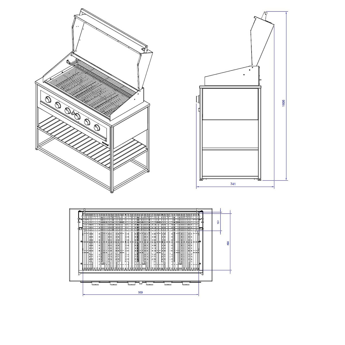 Gasolgrill Skeldervik Stainless Countertop Fristående Modul