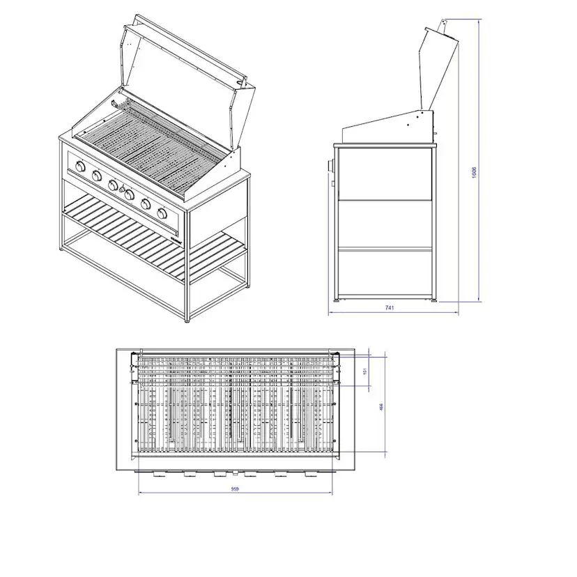 Gasolgrill Skeldervik Stainless Countertop Fristående Modul