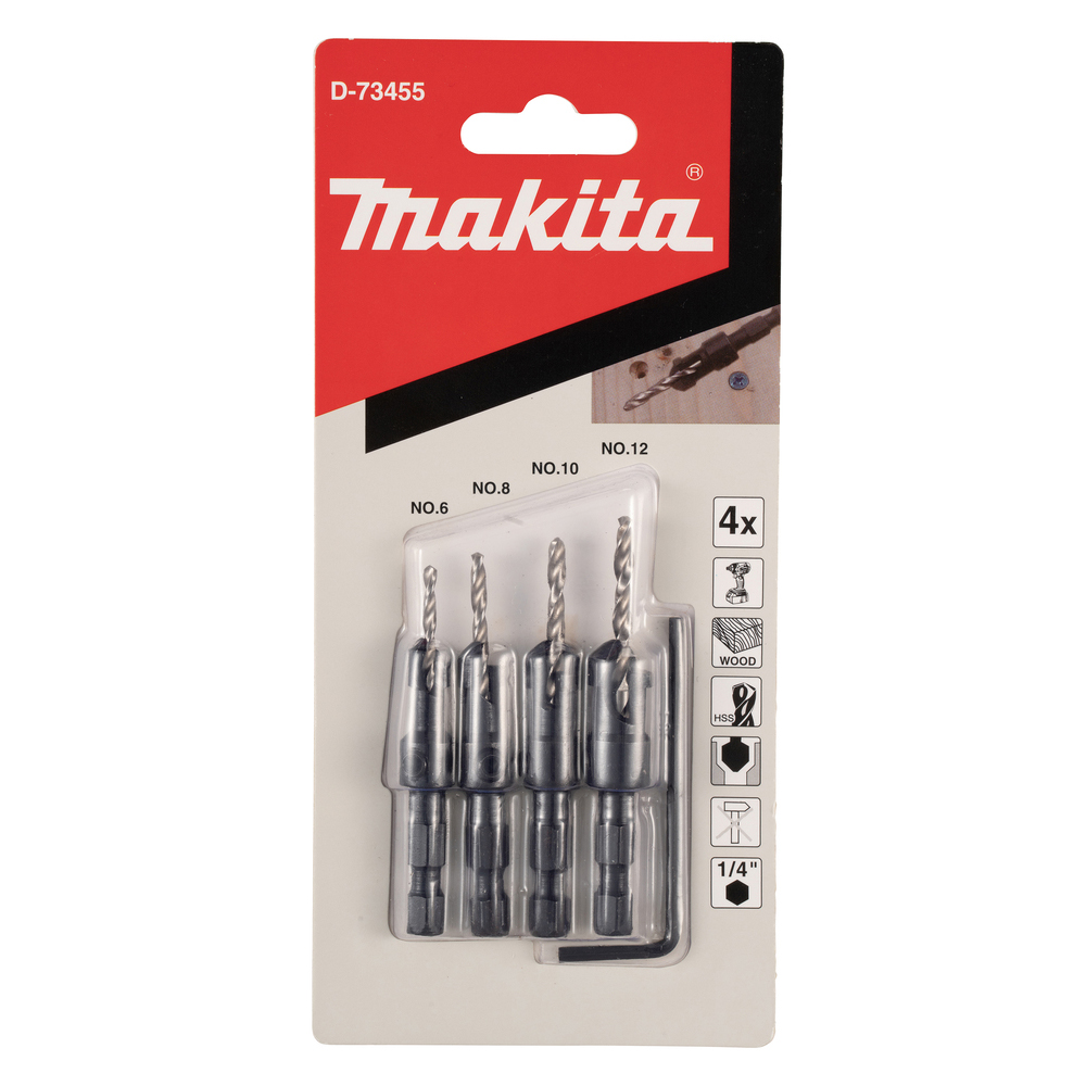Borrset Makita D-73455 Försänkare 2.4 2.8 3.2 3.6Mm