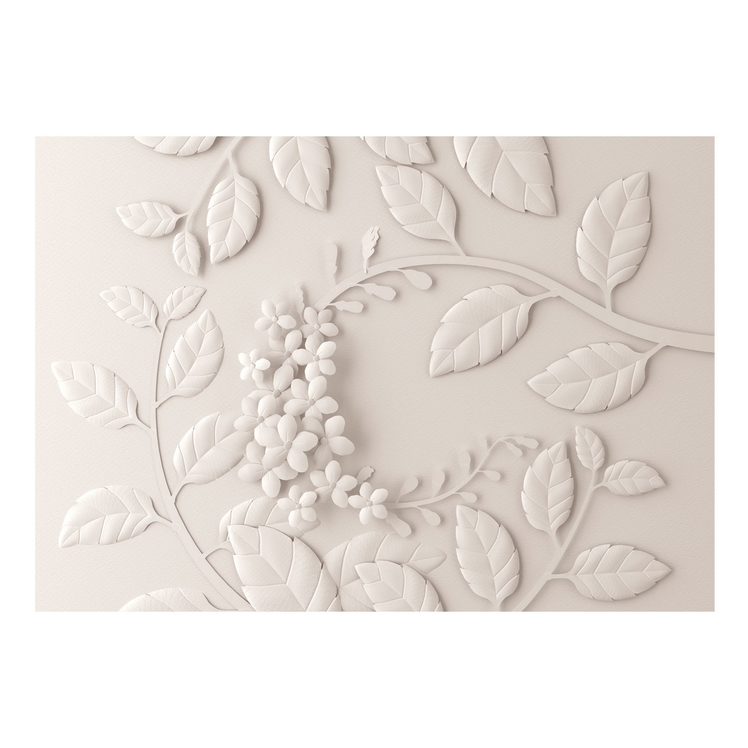Fototapet Arkiio Självhäftande Paper Flowers Cream