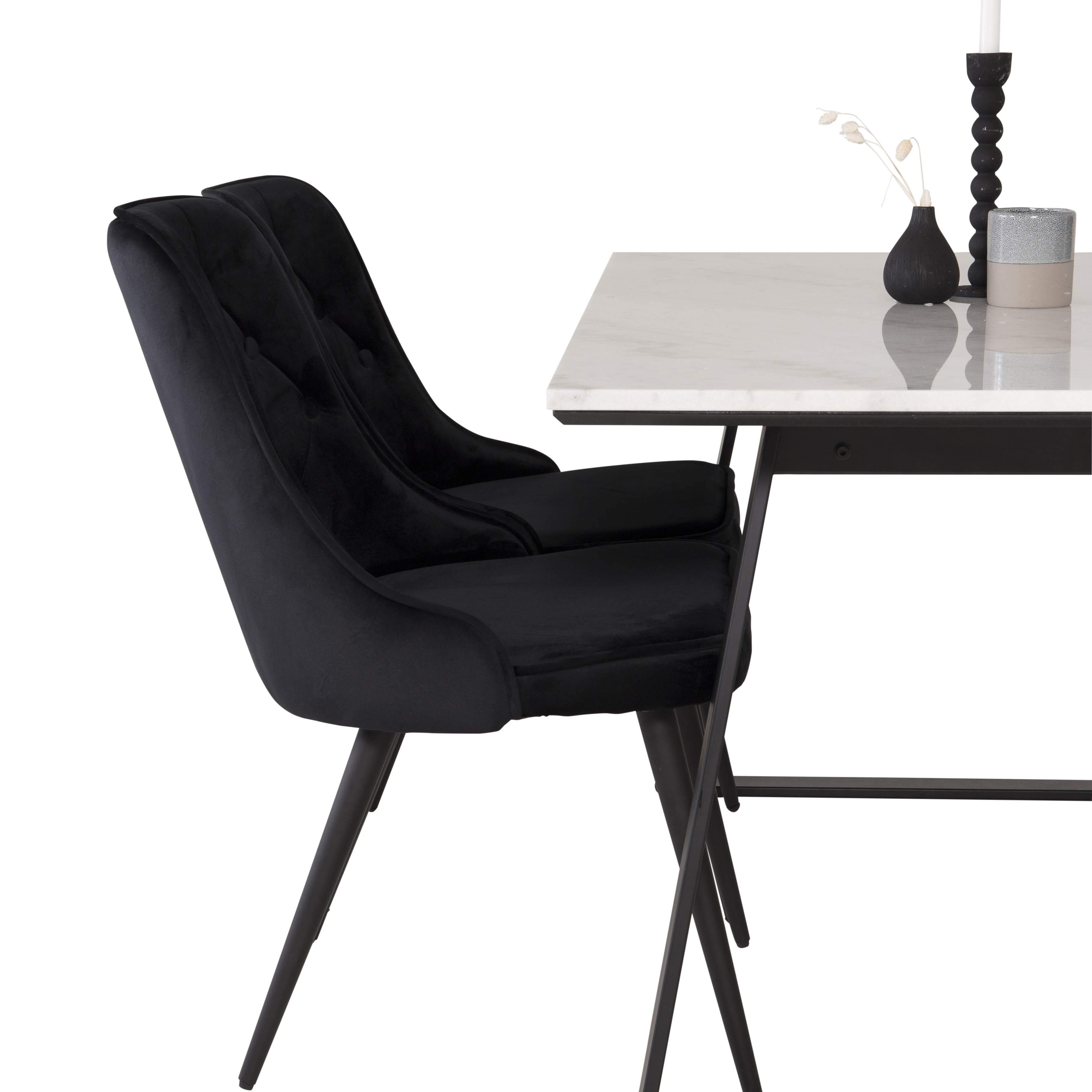 Matgrupp Venture Home Estelle 140 med 4 Vera Stolar Sammet