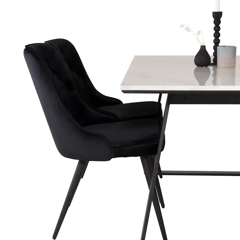 Matgrupp Venture Home Estelle 140 med 4 Vera Stolar Sammet