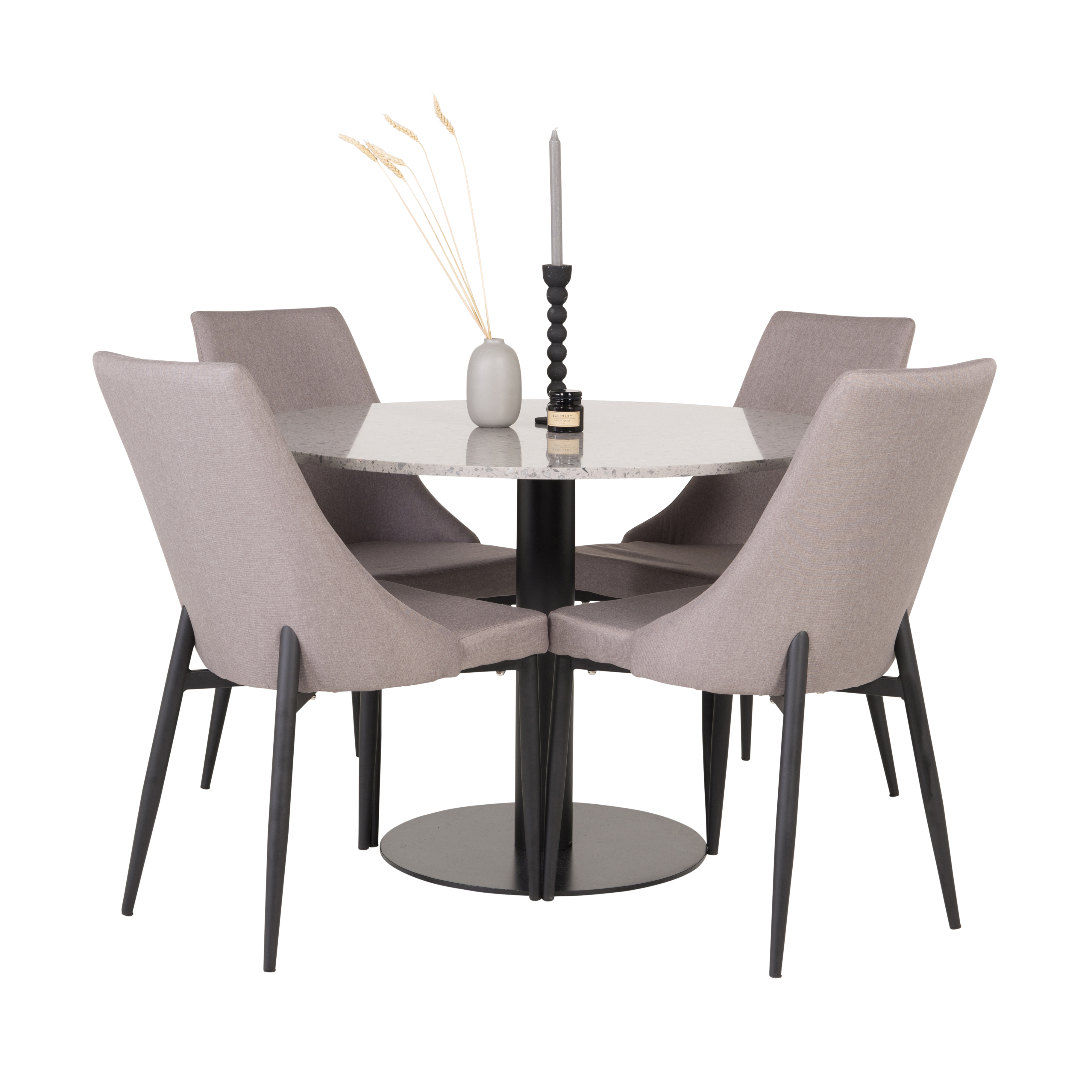 Matgrupp Venture Home Roxanna med 4 Laura Stolar Grå