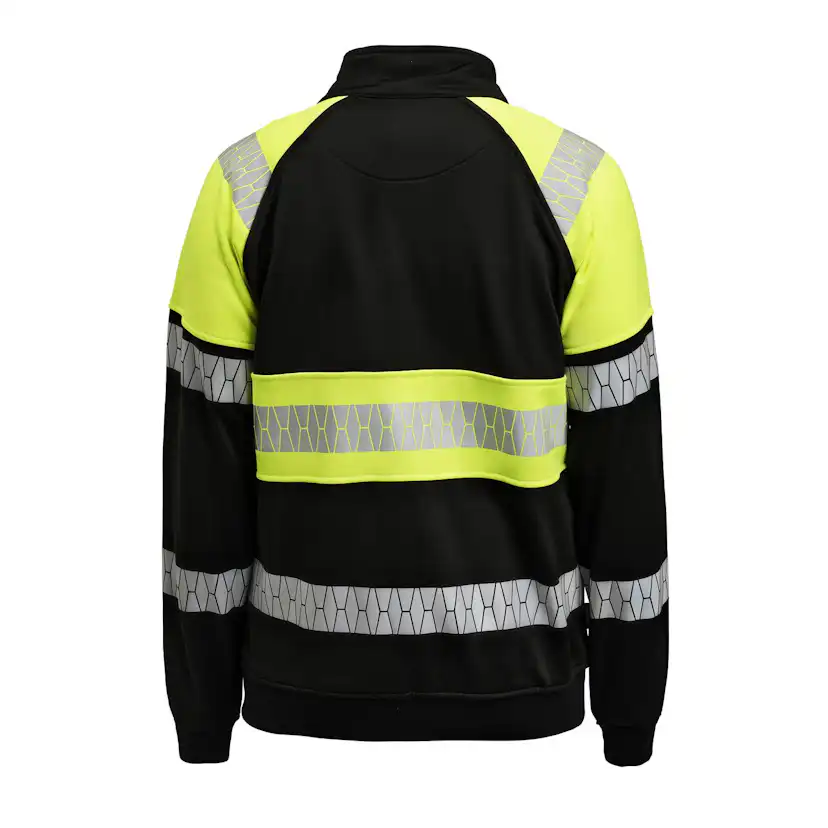 Sweatshirt Jobman Hel-Zip Varsel Svart/Gul V