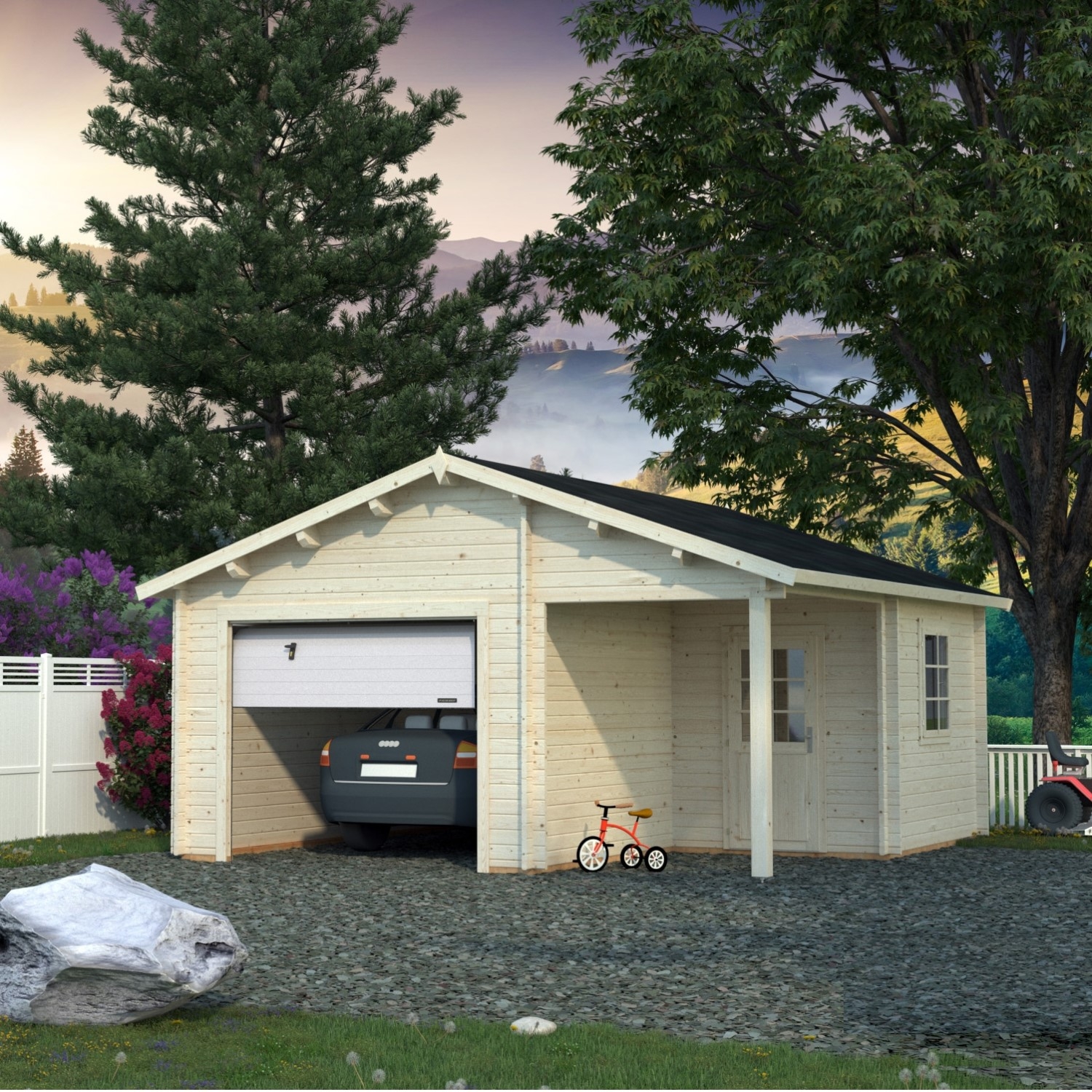 Garage Palmako Roger 21,9 m2 med Takskjutport