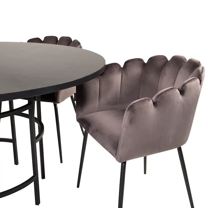 Matgrupp furniture/fashion Copenhagen med 4 Gråa Limhamn Stolar
