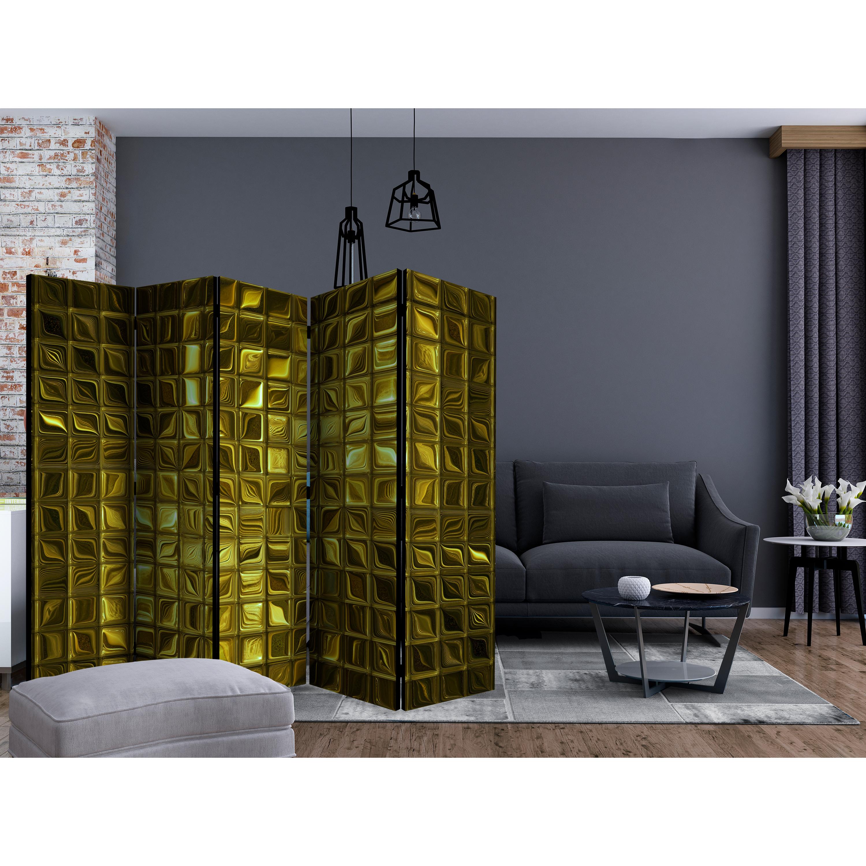 Rumsavdelare Skärmvägg Arkiio Golden Afterglow II 225x172 cm