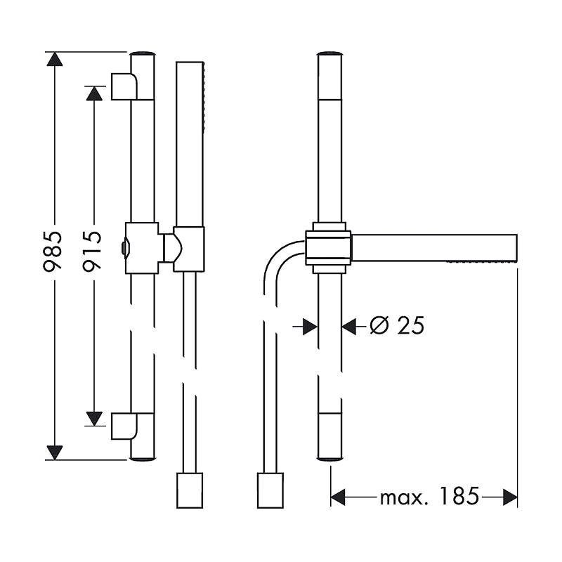 Duschset Axor Starck 1jet 90 cm
