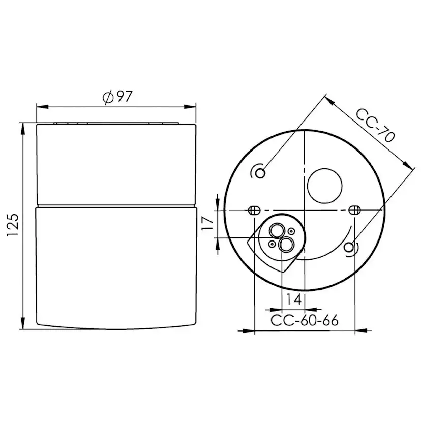 Vägg-/Taklampa Ifö Electric Opus 100/125 IP44 LED 2700K