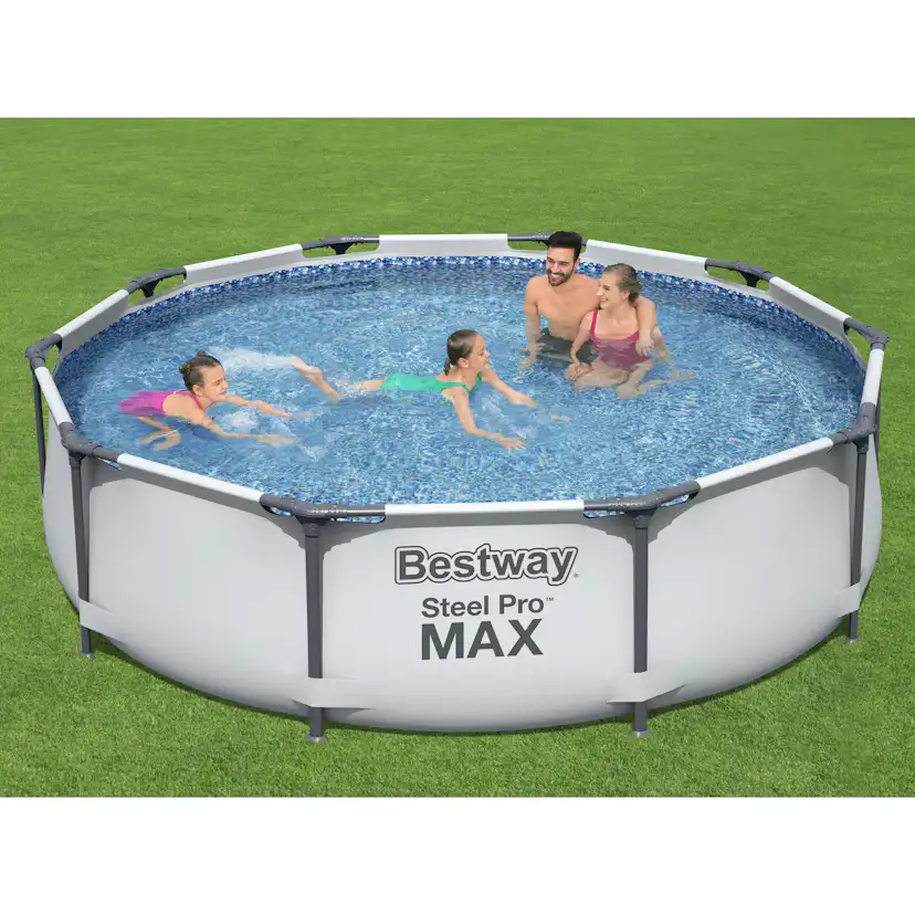 Poolpaket Bestway Steel Pro Max Ø3m Stålramspool Ovanmark med Filterpump