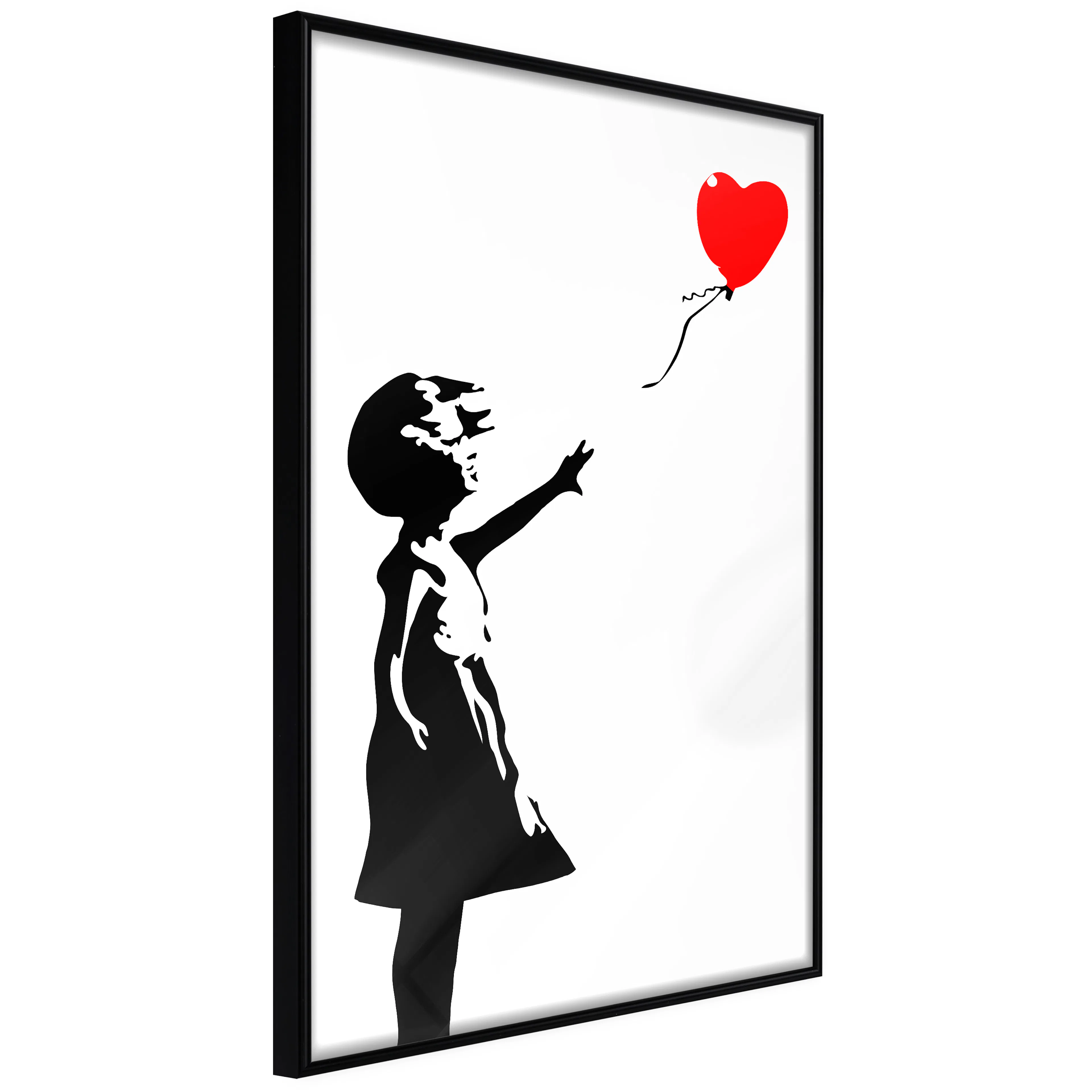 Affisch - Little Girl with a Balloon [Poster] 40x60 Svart ram, 40x60 cm