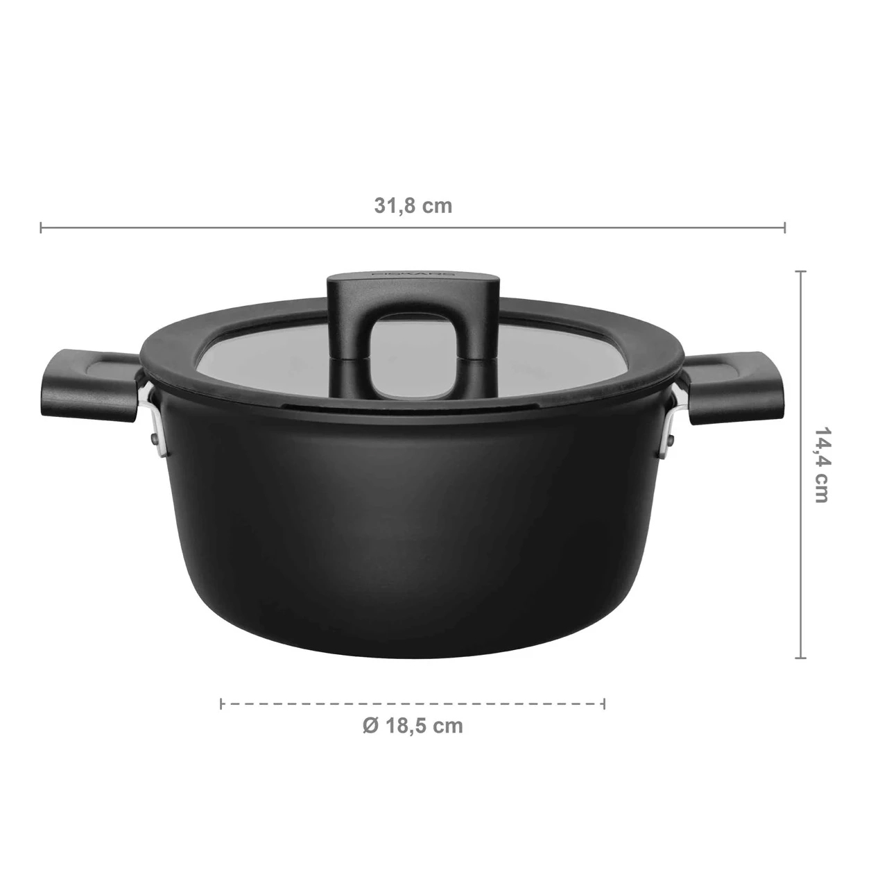Gryta Fiskars Hard Face 3,5 L/22 cm – Non-Stick Gryta Med Slitstark Beläggning För Enkel Rengöring