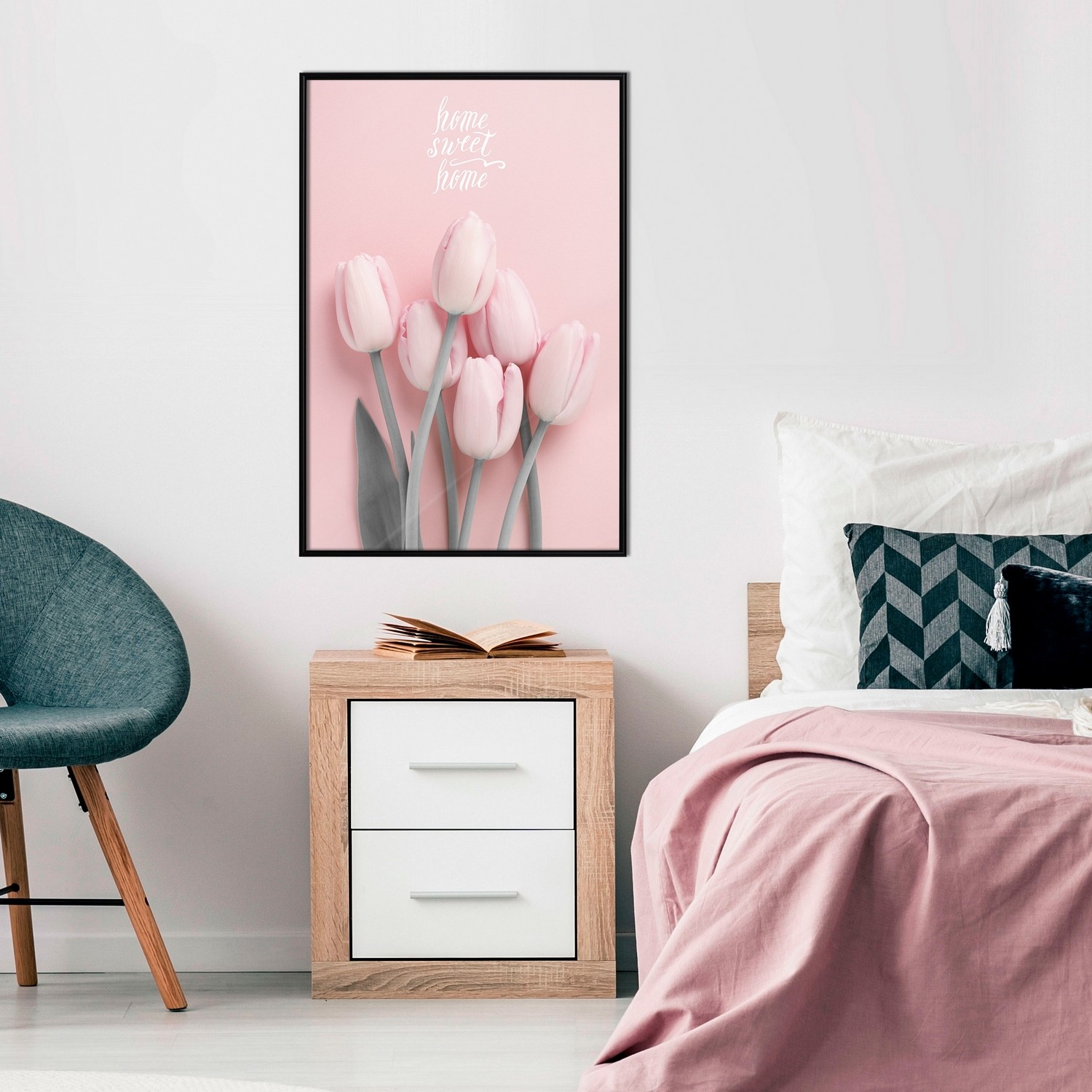 Affisch - Six Tulips [Poster] 30x45 Svart ram, 30x45 cm