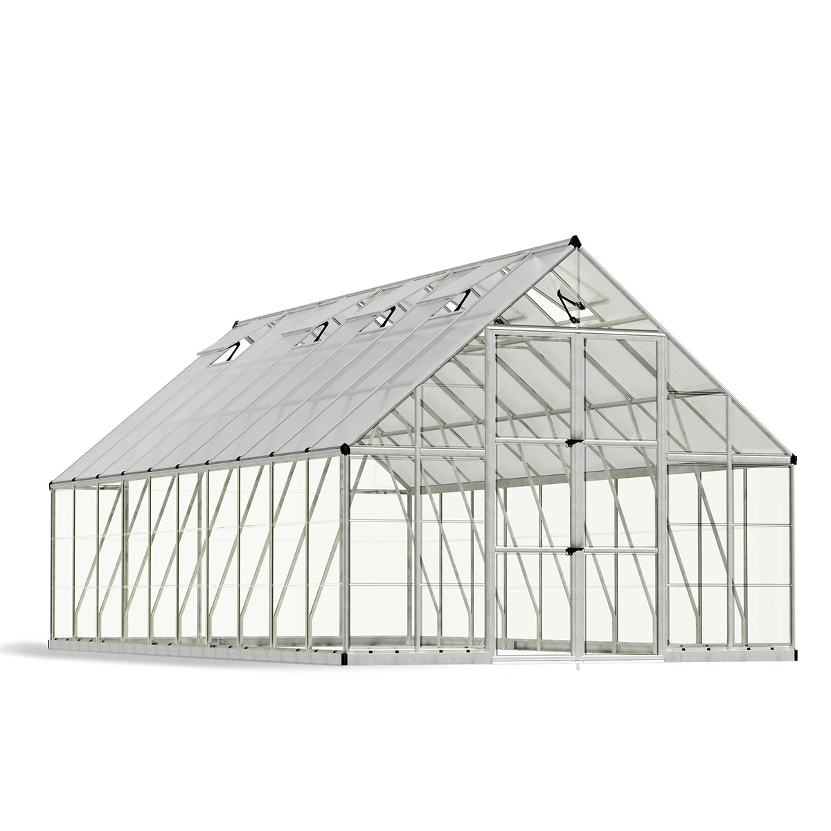 Växthus Canopia by Palram Balance Aluminiumram med UV-Skyddad Polykarbonat & Ventilationsfönster, 14,3 m²