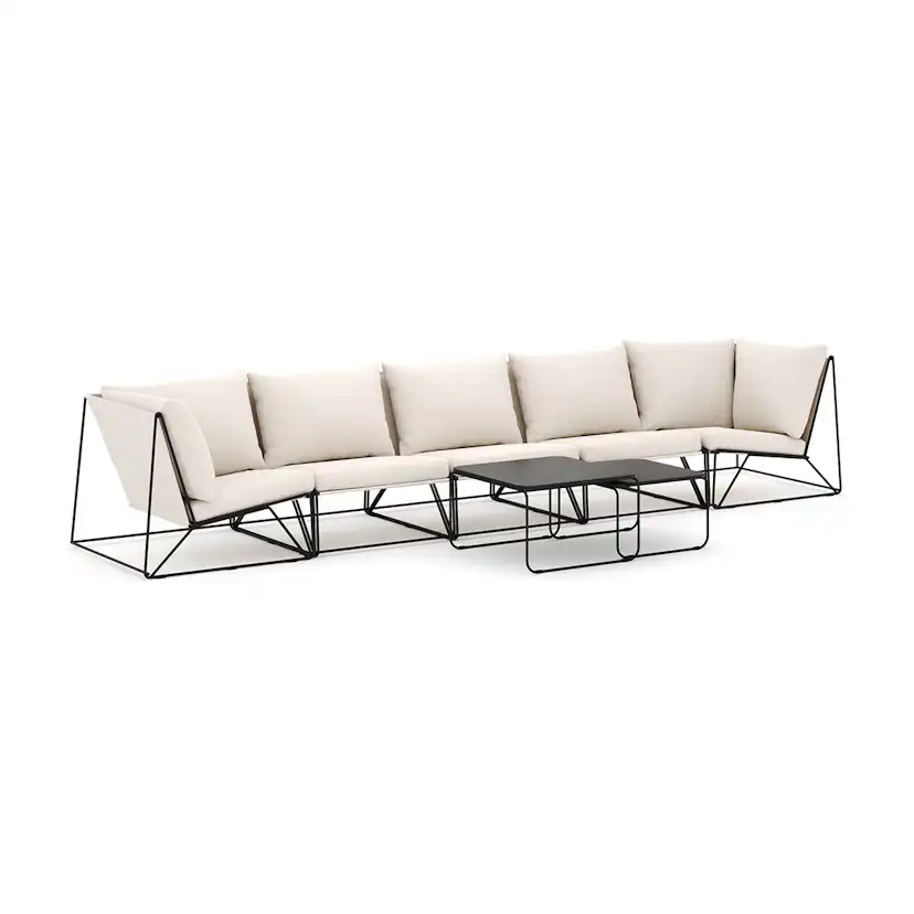 Loungesoffa Comfort Garden Usteryd utomhus rak 5-sits soffa